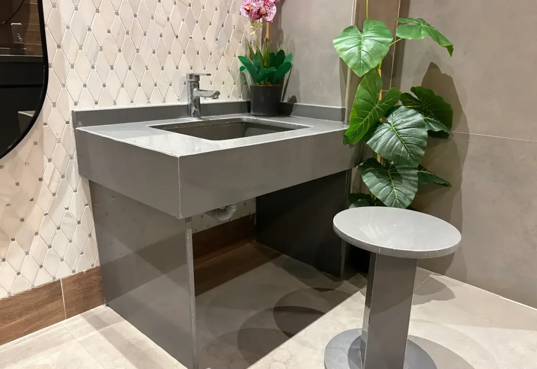 Dekomer Mermer banyo Hilton lavabo uygulaması